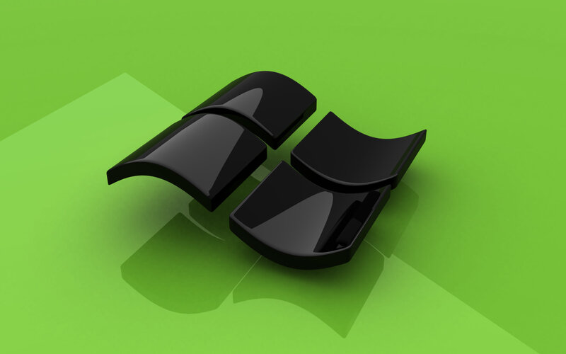 Black Windows Logo — Green