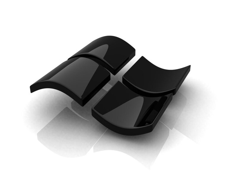 Black Windows Logo — Neutral, 3d Render