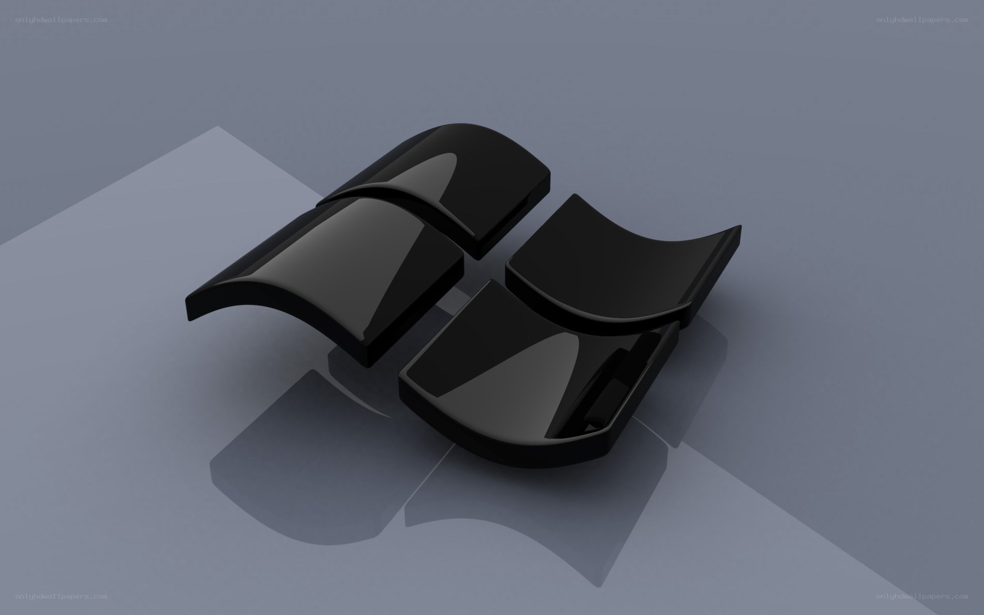 black windows logo on gray