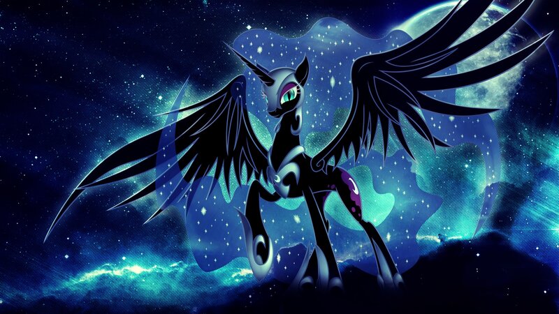 Black Winged Unicorn — Blue, Dramatic