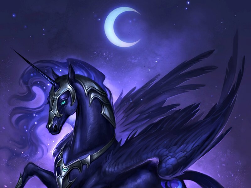 Black Winged Unicorn — Purple