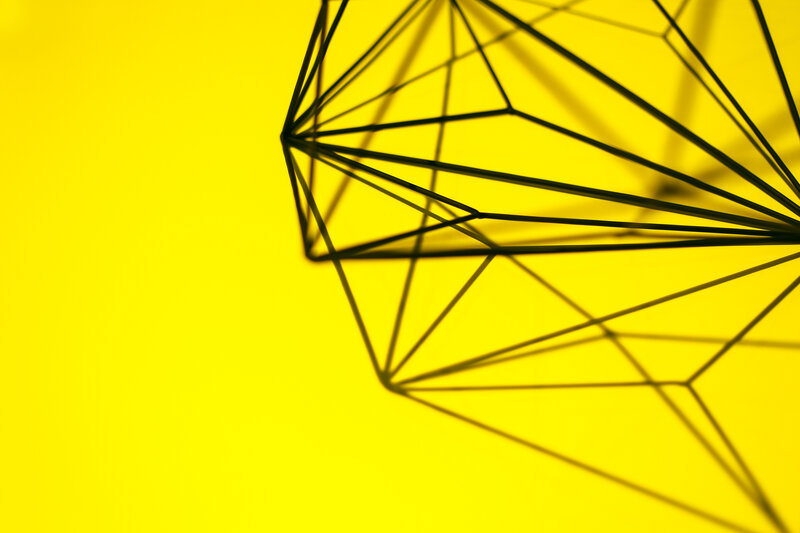 Black Wireframe Sculpture