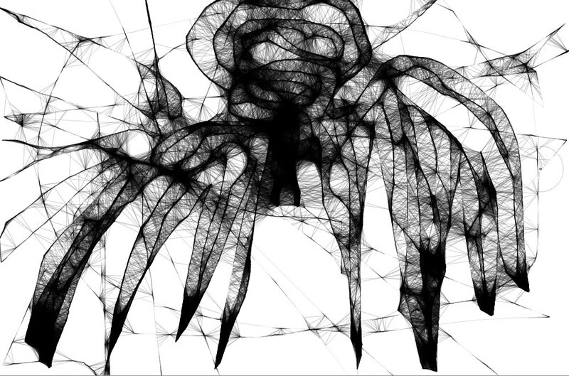 Black Wireframe Spider