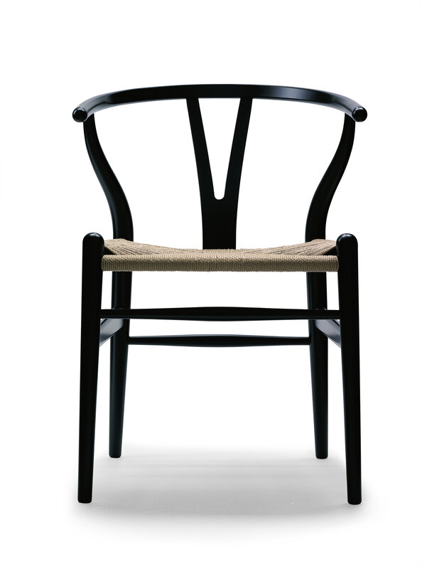 black wishbone chair