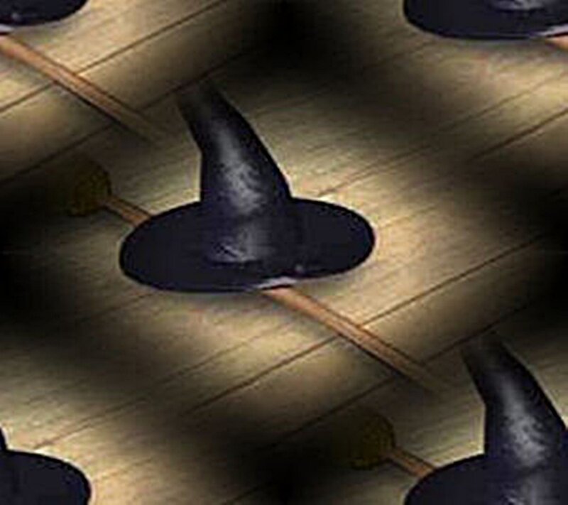 Black Witch Hats on Floor