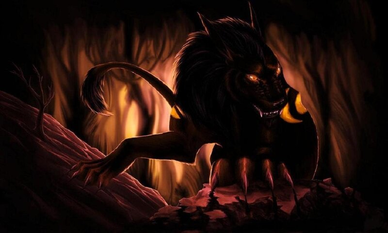 Black Wolf Creature — Dark