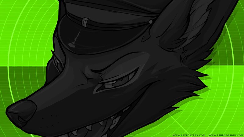 Black Wolf Head — Green