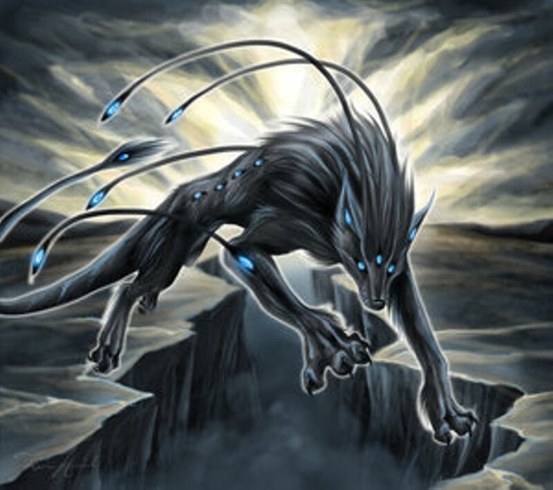 Black Wolf-like Creature — Gray