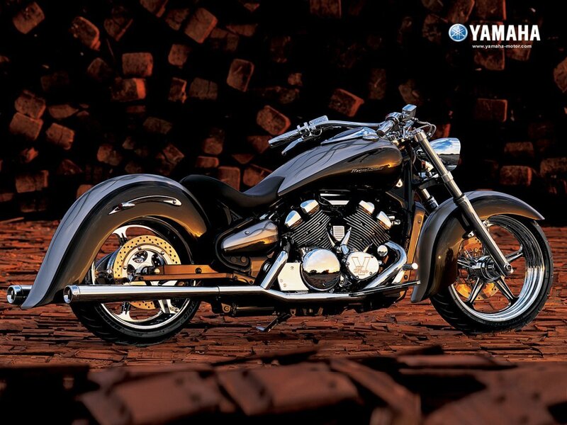 Black Yamaha Cruiser Motorcycle — Dramatic