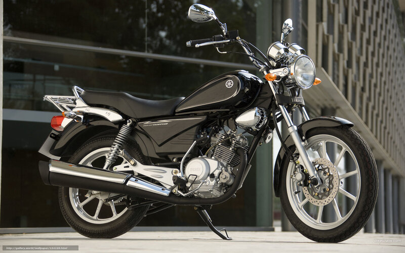 Black Yamaha Motorcycle — Neutral, Afternoon, Photograph