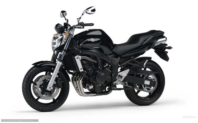 Black Yamaha Motorcycle — Neutral, Photograph, Headlight, Exhaust Pipes, Seat