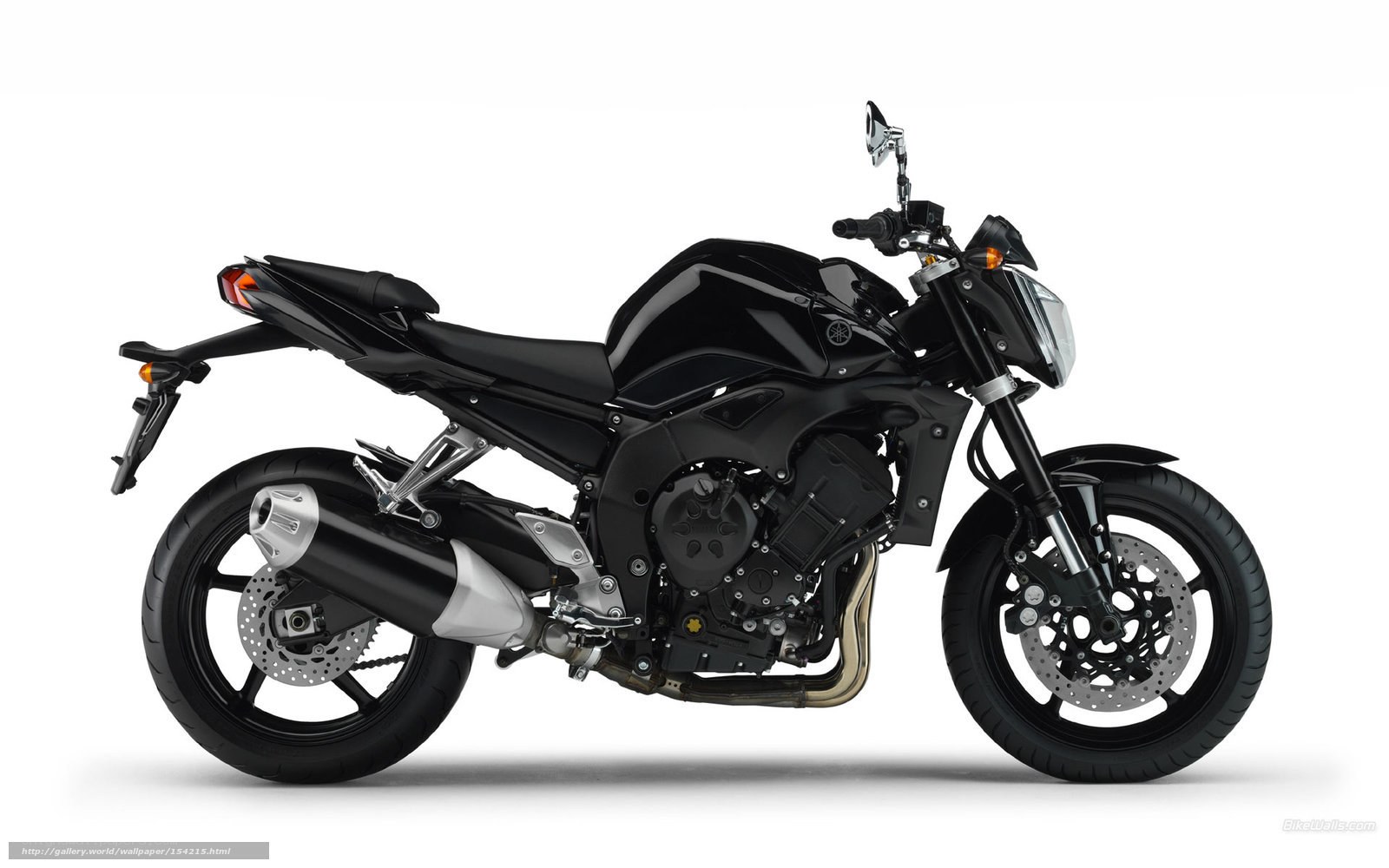 black yamaha motorcycle side view