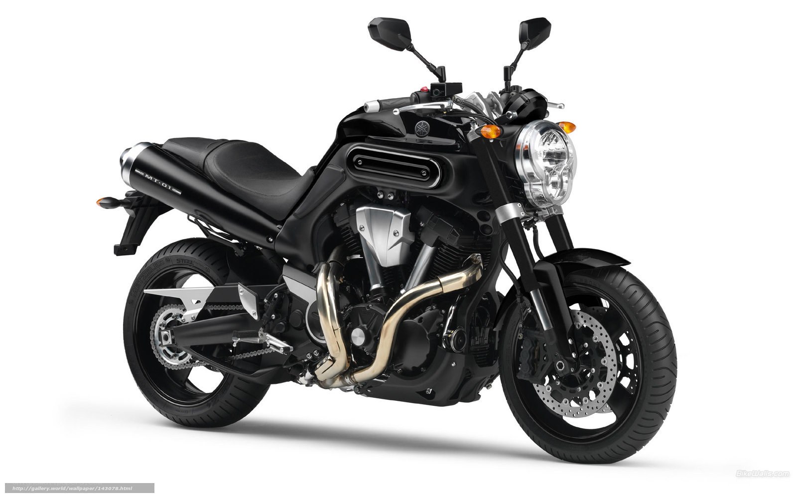 black yamaha mt-01 motorcycle