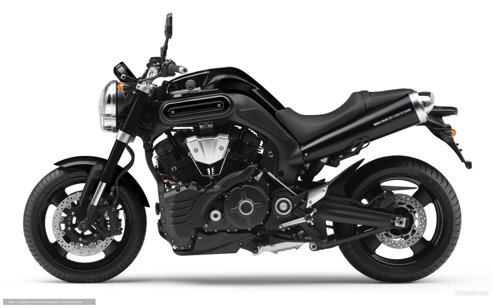 Black Yamaha MT-01 motorcycle