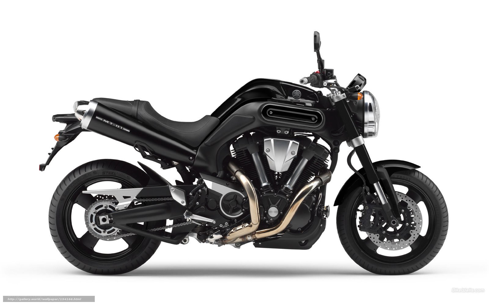 Black Yamaha MT-01 motorcycle