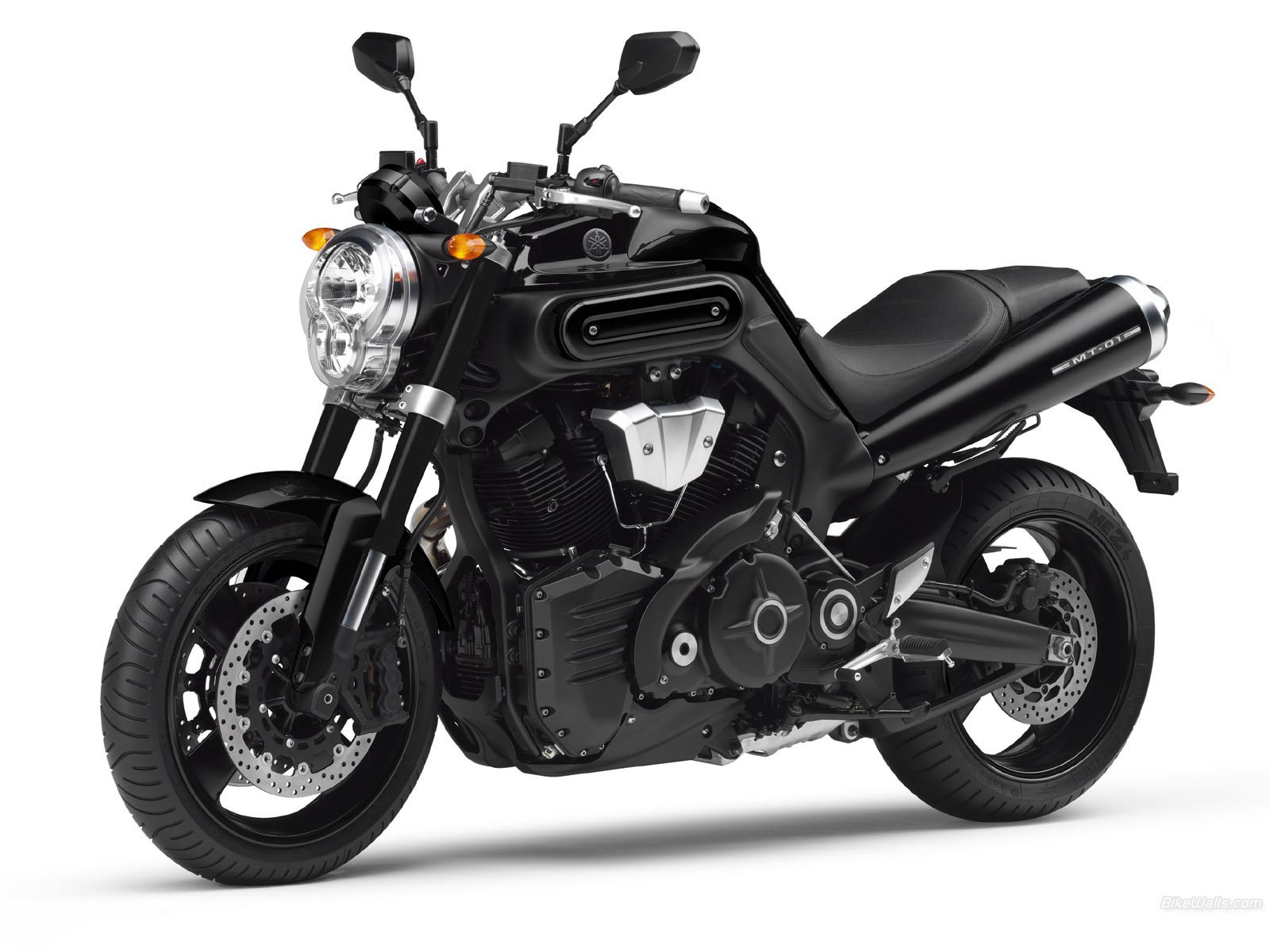 Black Yamaha MT-01 motorcycle