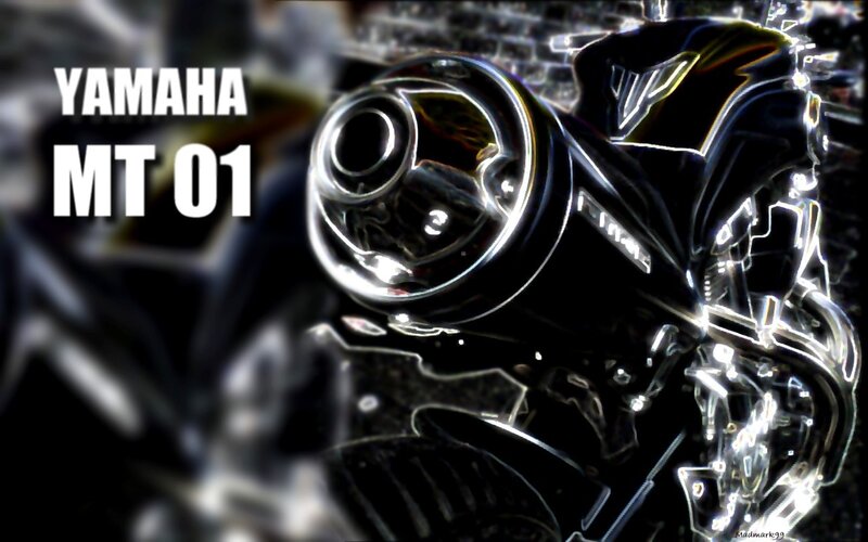 Black Yamaha Mt-01 Motorcycle — Dramatic