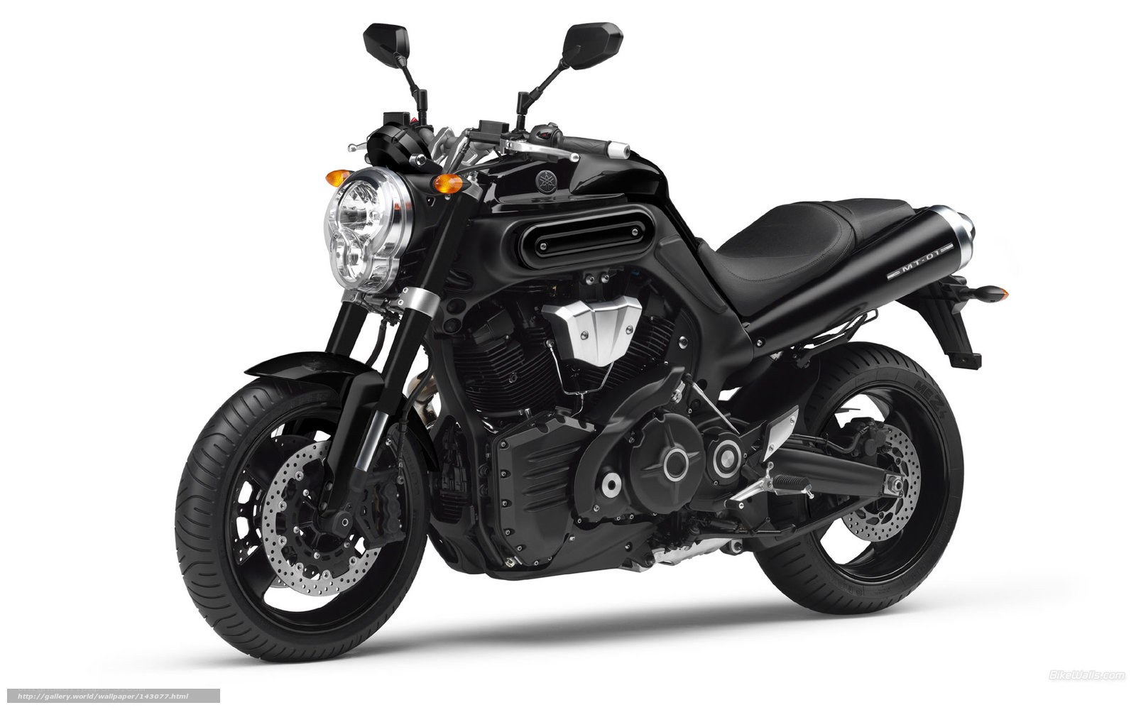 Black Yamaha MT-01 motorcycle