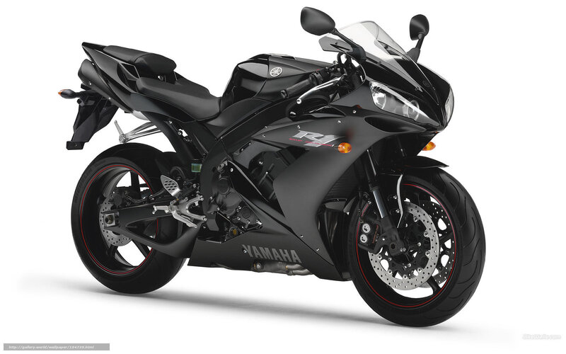 Black Yamaha R1 Motorcycle — Neutral, Photograph