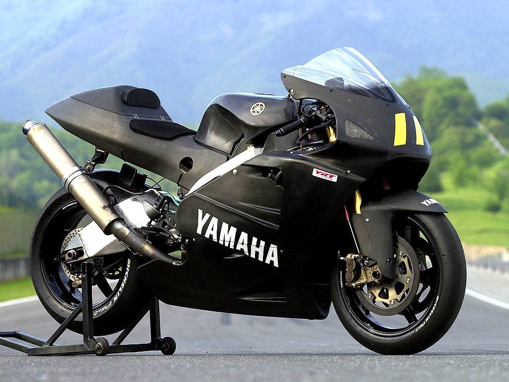 Black Yamaha racing motorcycle