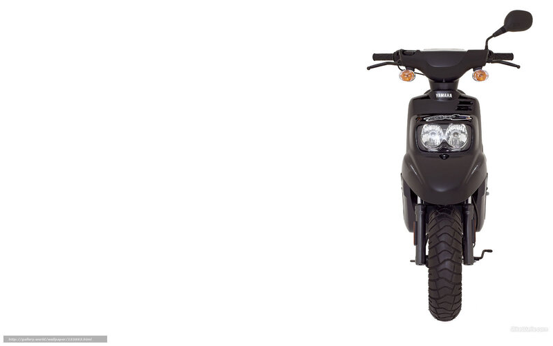 Black Yamaha scooter front view