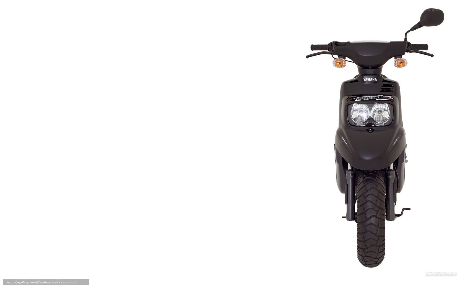 Black Yamaha scooter front view