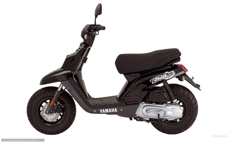 Black Yamaha Scooter — Neutral, Photograph, Seat, Wheel, Mirror