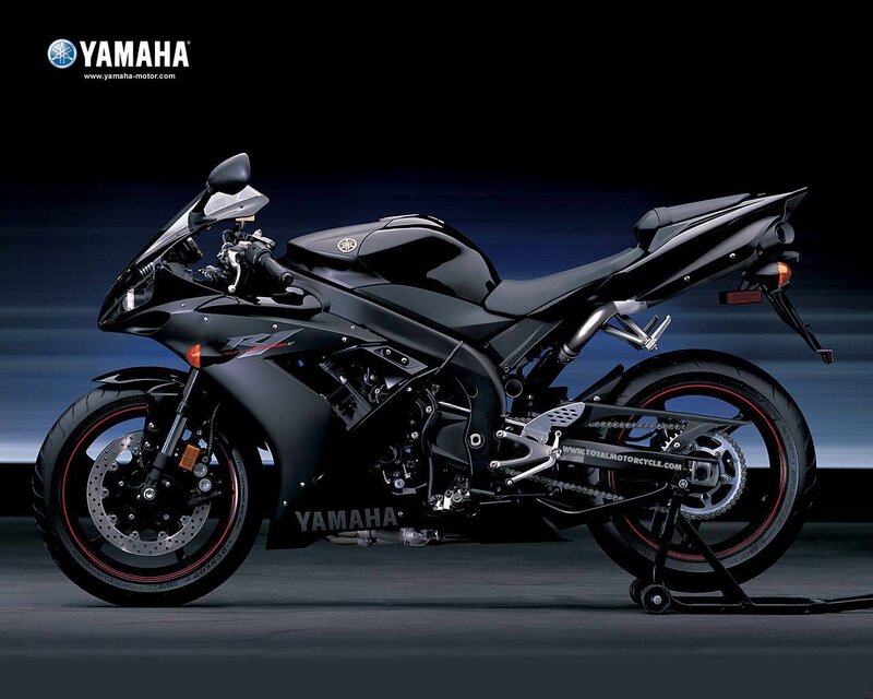 Black Yamaha sport motorcycle