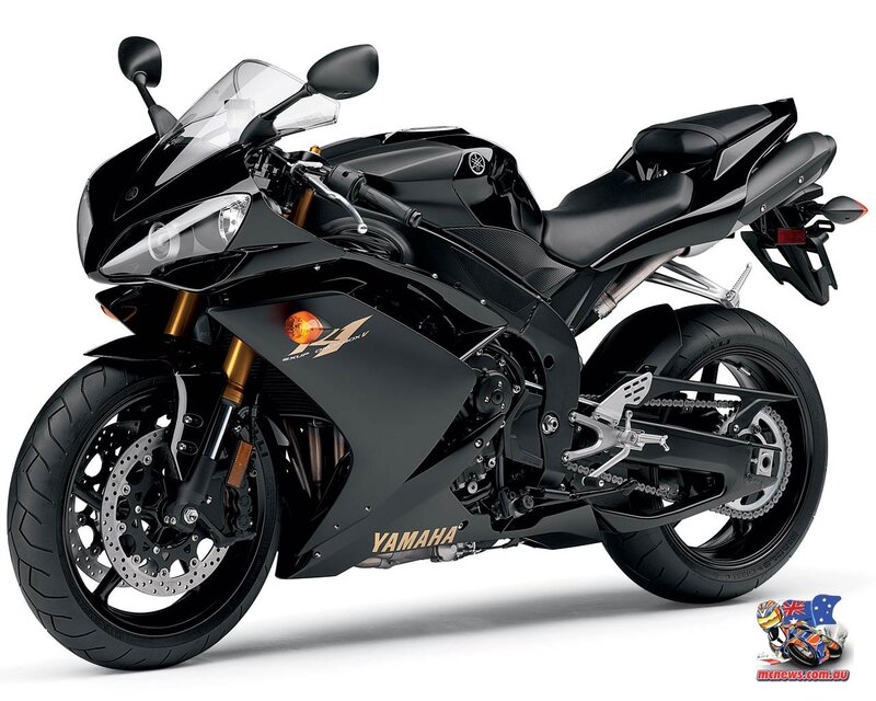 Black Yamaha sport motorcycle