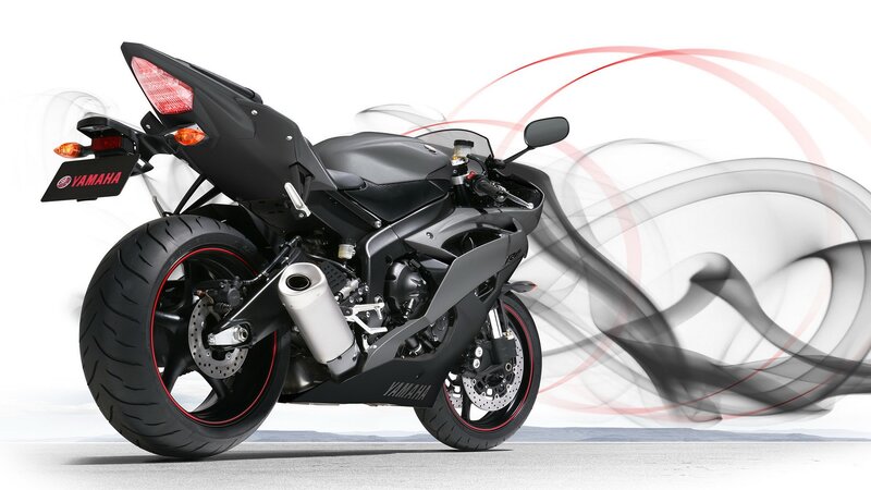 Black Yamaha sport motorcycle