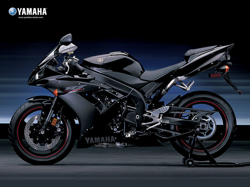 Black Yamaha sport motorcycle