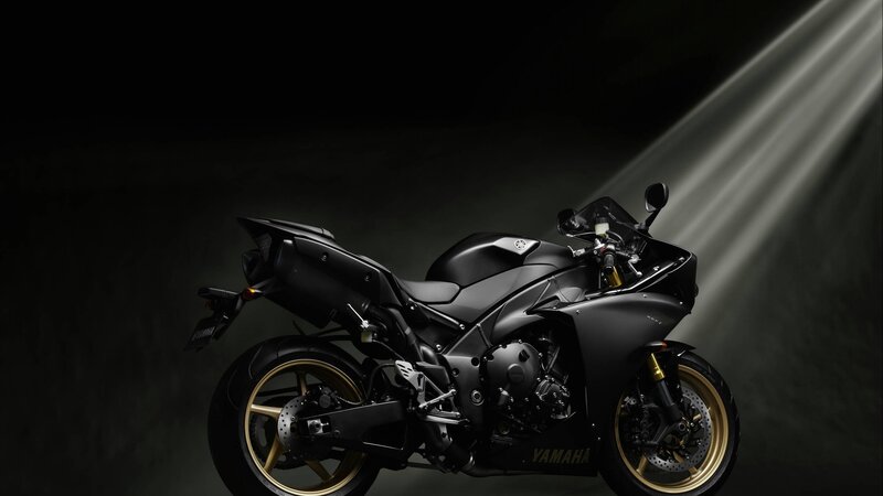 Black Yamaha Sport Motorcycle — Dramatic