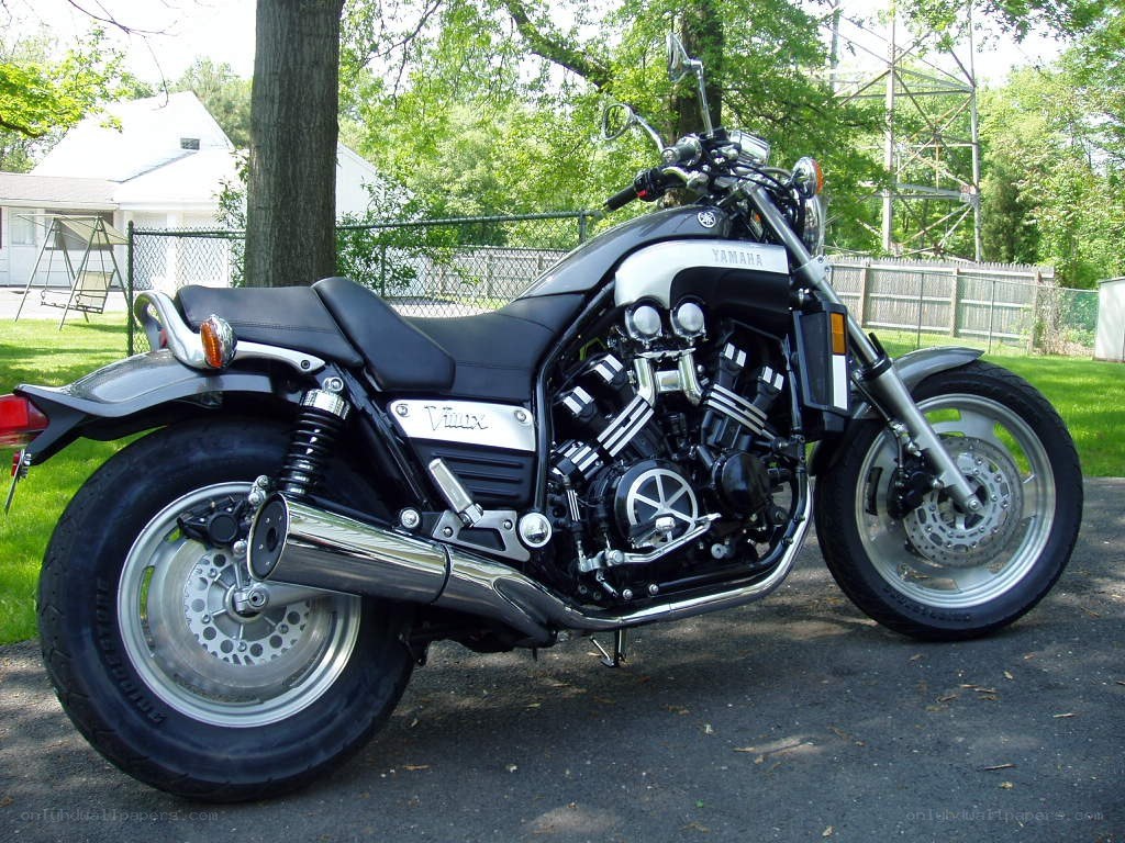 Black Yamaha V-Max motorcycle