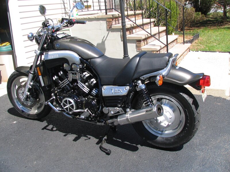 Black Yamaha V-Max motorcycle
