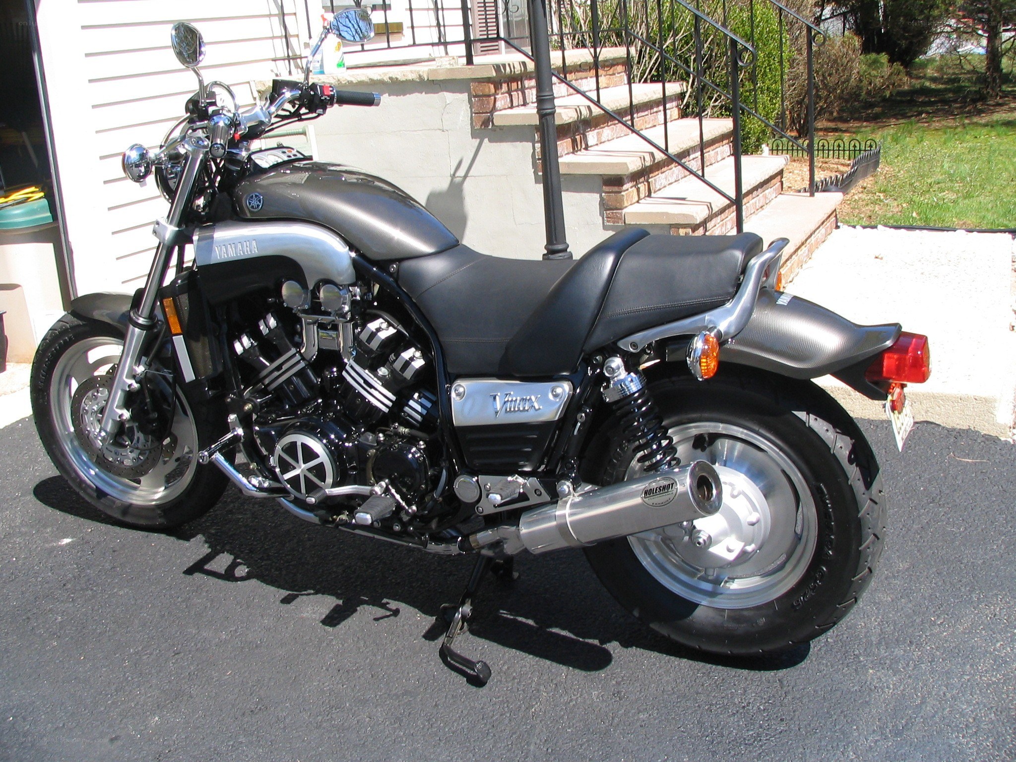 Black Yamaha V-Max motorcycle
