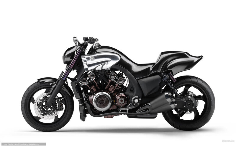 Black Yamaha V-Max motorcycle