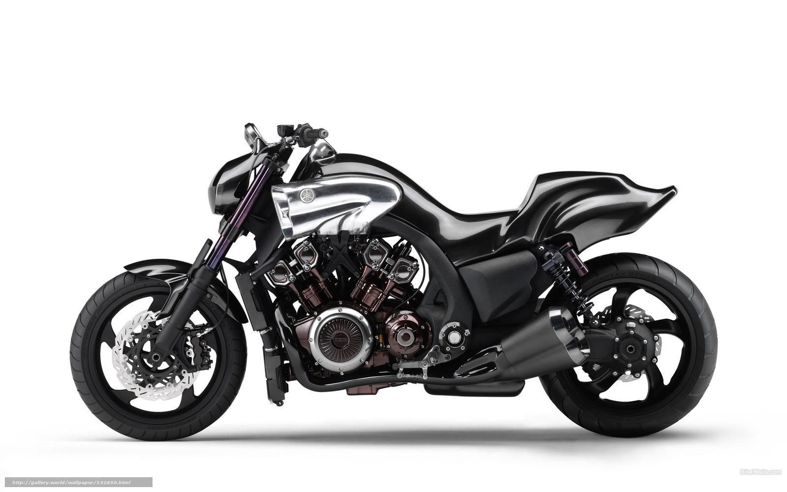 Black Yamaha V-Max motorcycle
