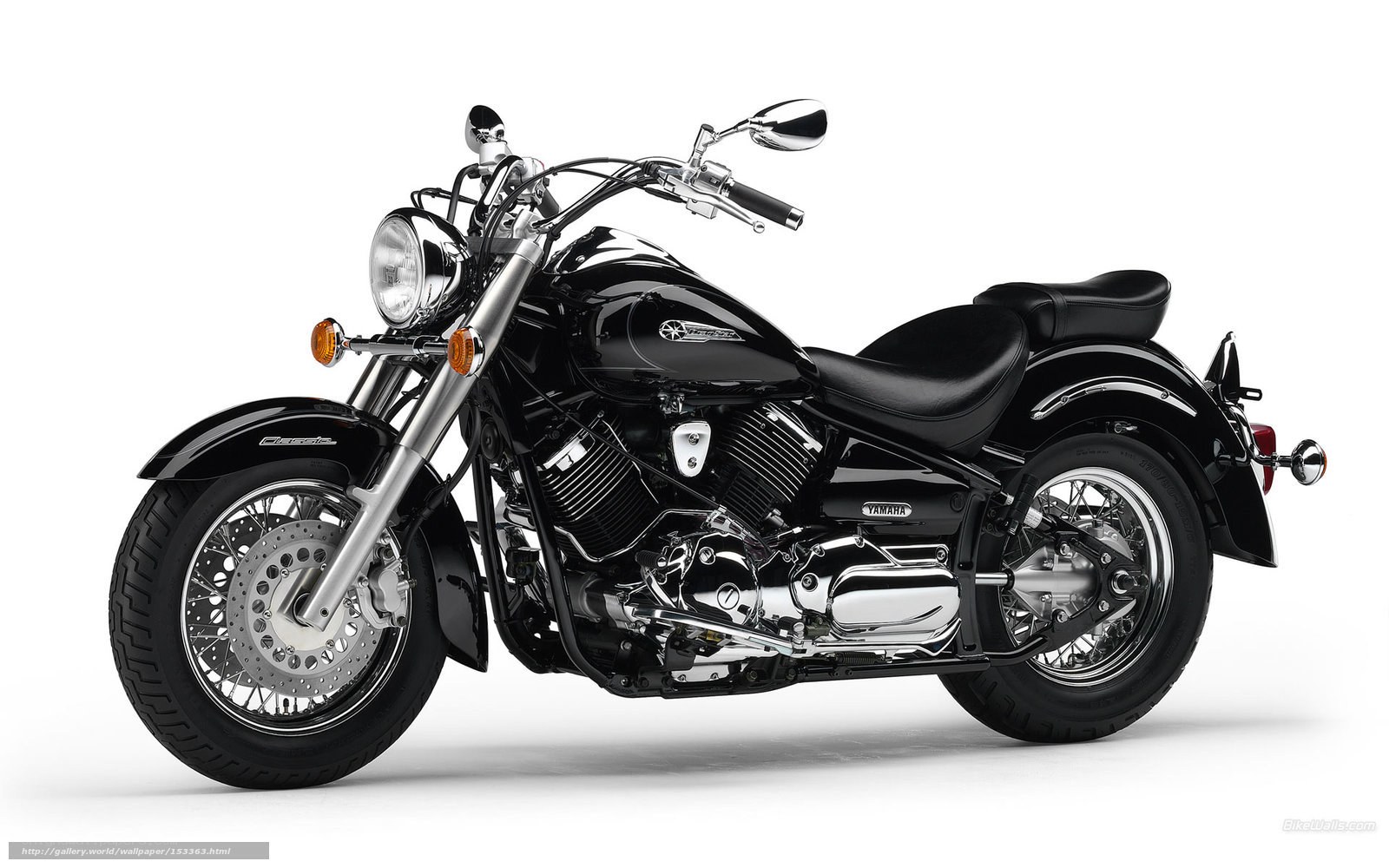 Black Yamaha V-Star motorcycle