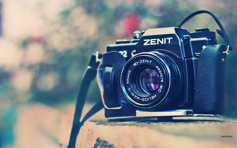 Black Zenit Camera — Blue, Calm, Photograph, Lens