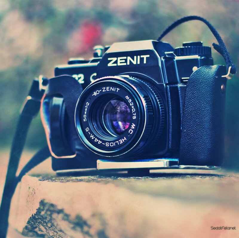 Black Zenit Camera — Blue, Calm, Photograph