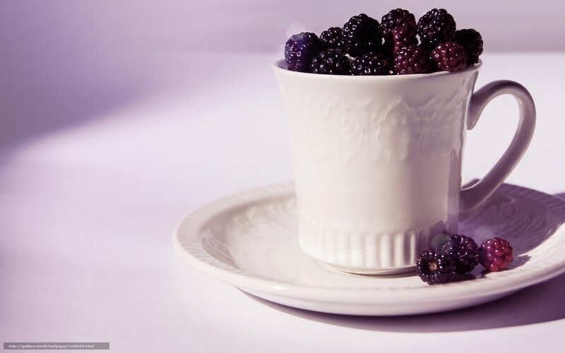 Blackberries in a Cup — White