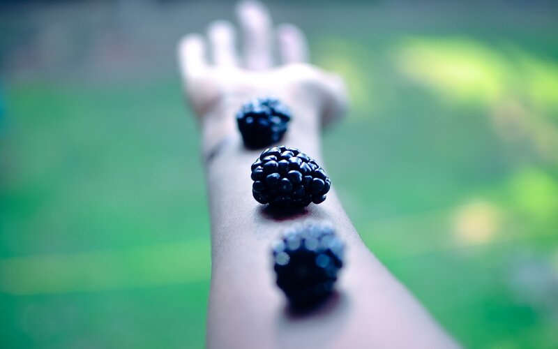 Blackberries on an arm