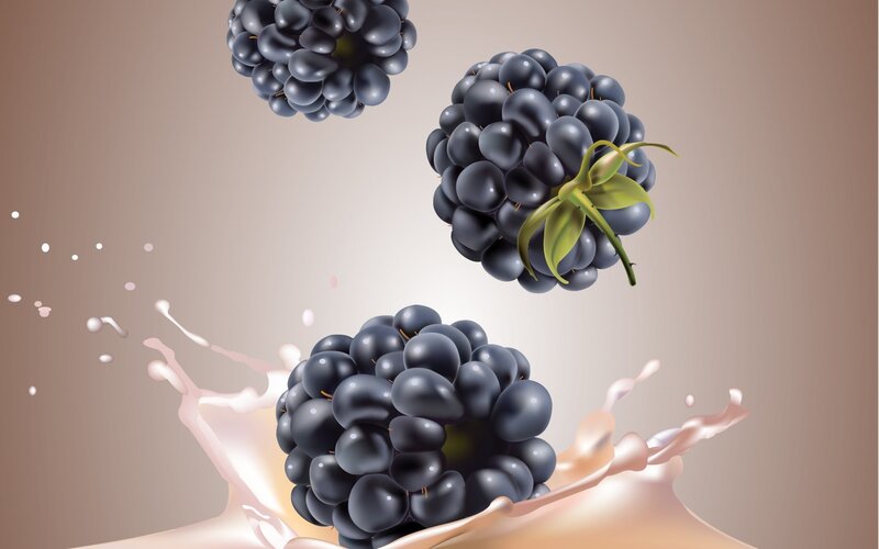 Blackberries Splashing in Liquid