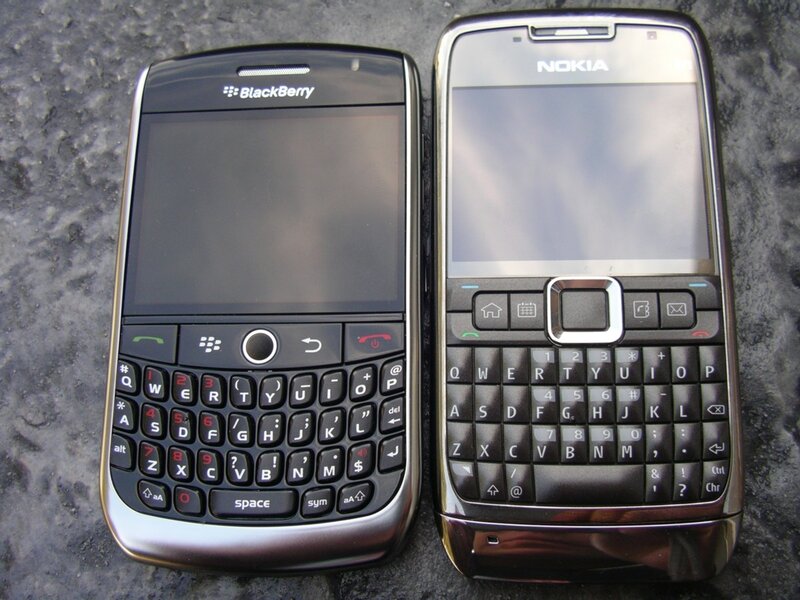 BlackBerry and Nokia phones side by side
