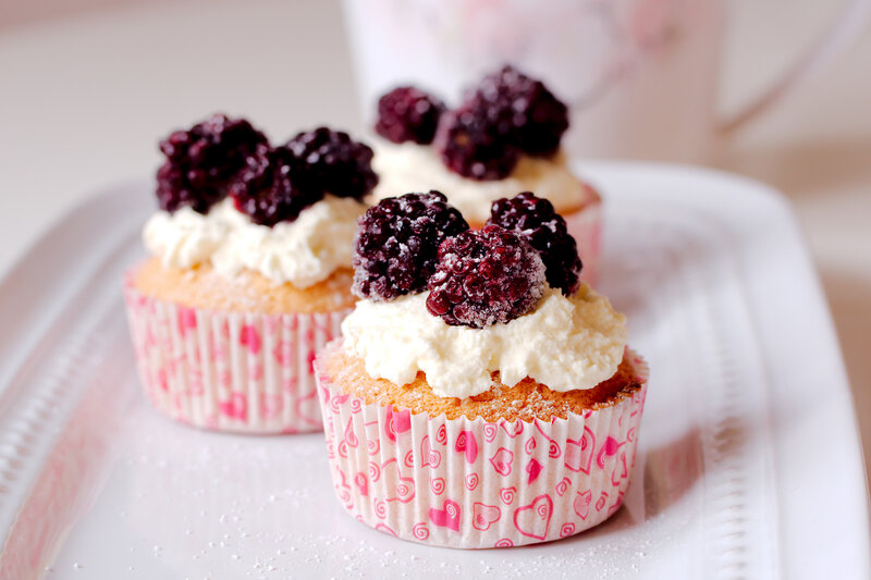 Blackberry Cupcakes — White