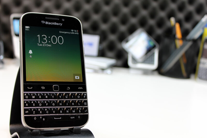 BlackBerry phone on display