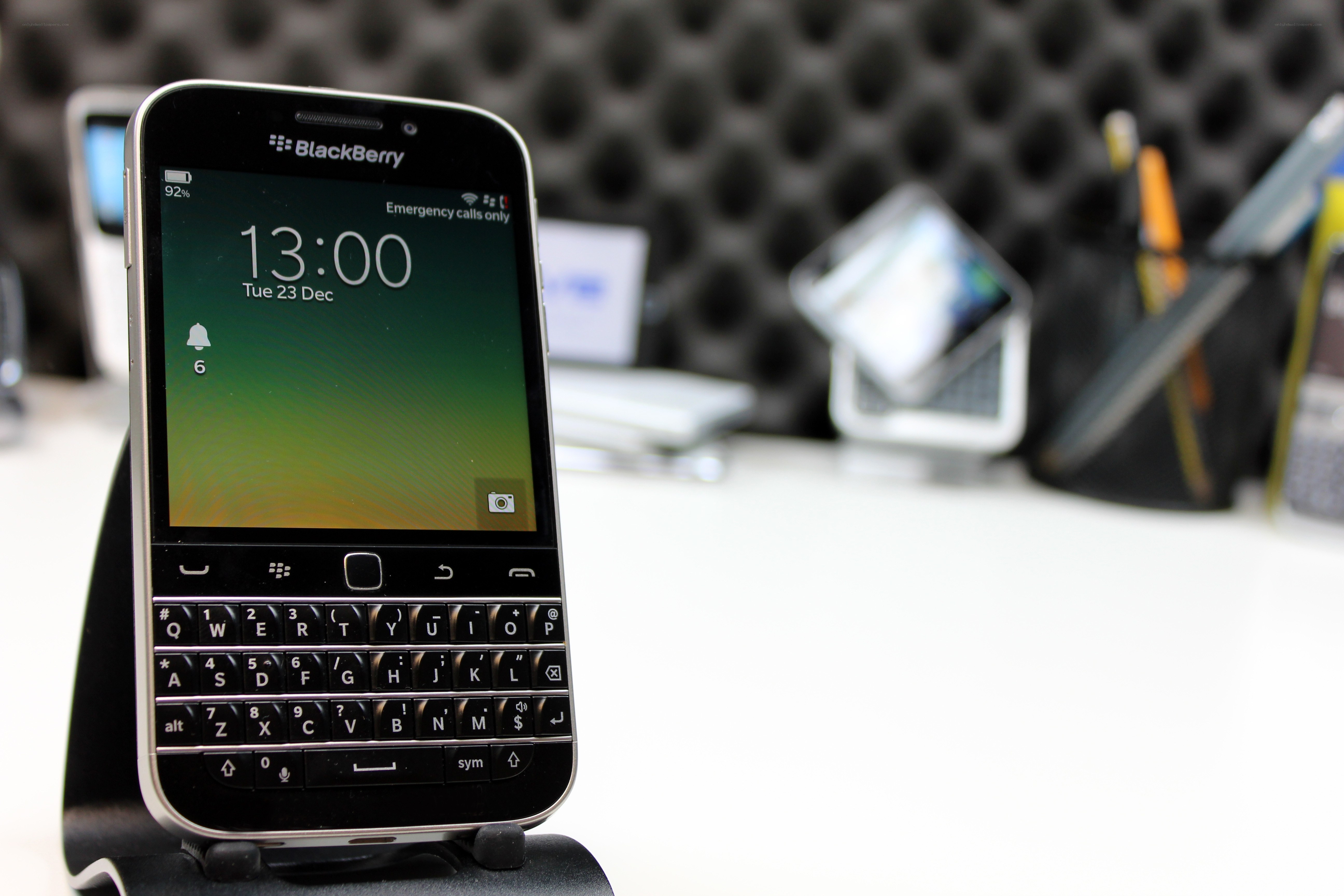 BlackBerry phone on display