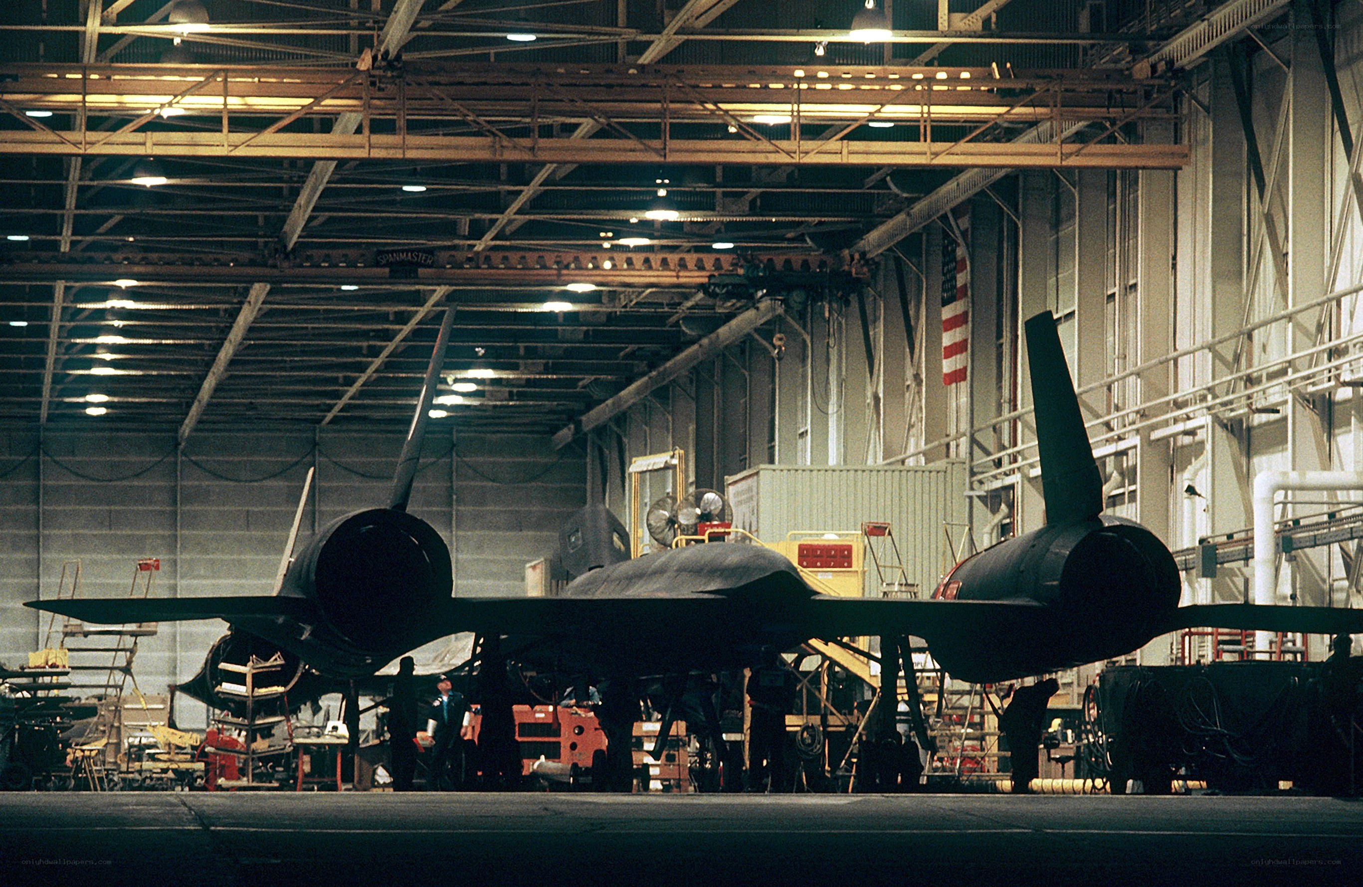 Blackbird aircraft in hangar