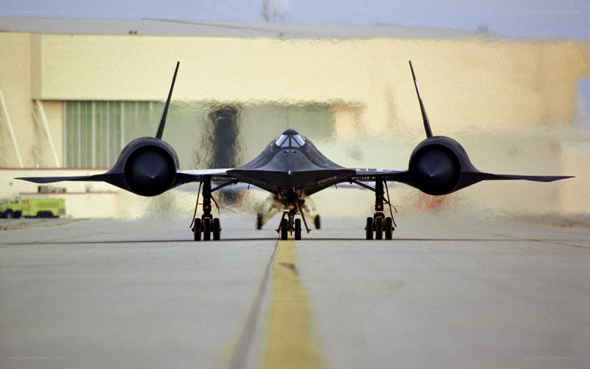 Blackbird jet on runway