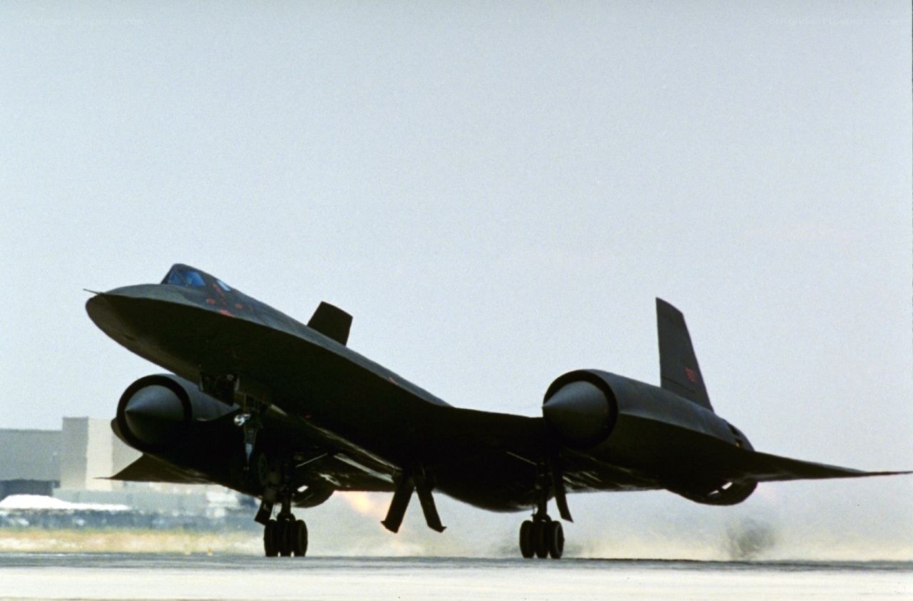 Blackbird jet on runway